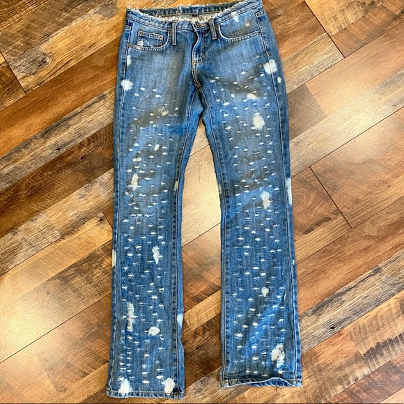 LF CARMAR Viola Bullet Hole Distressed Jeans F59 - Picture 3 of 8